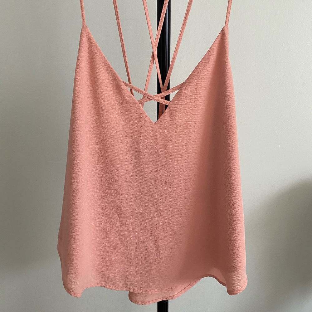 Coral cami blouse w/ strappy back